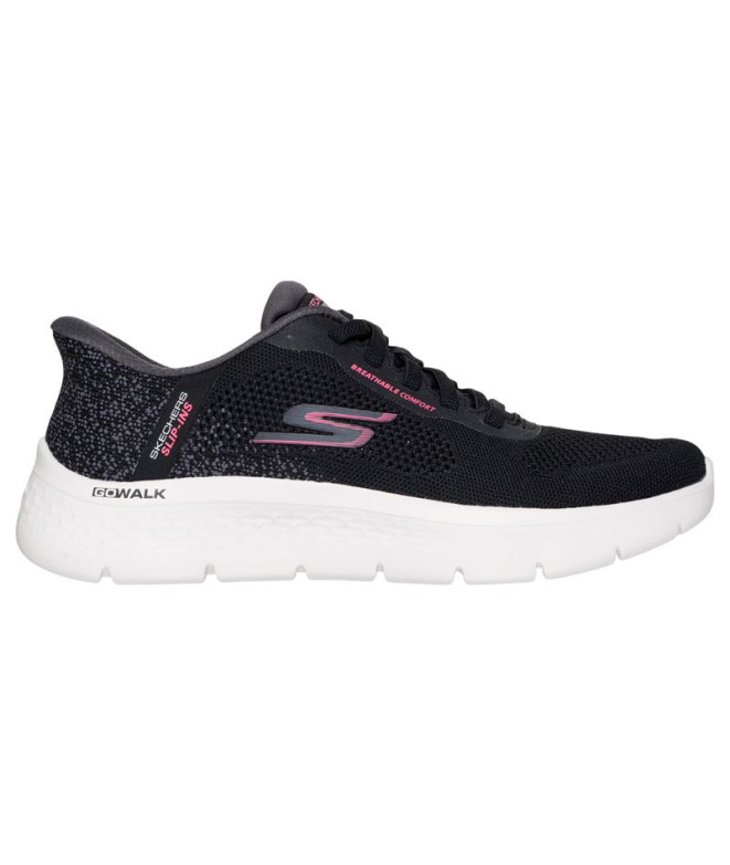 Zapatillas Skechers Go Walk Flex Mujer Negro /Blanco Trim