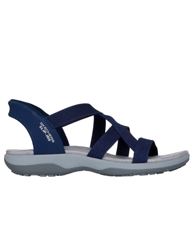 Sandalias Skechers Reggae Slim - Stretc Mujer Azul Marino Knit Gore
