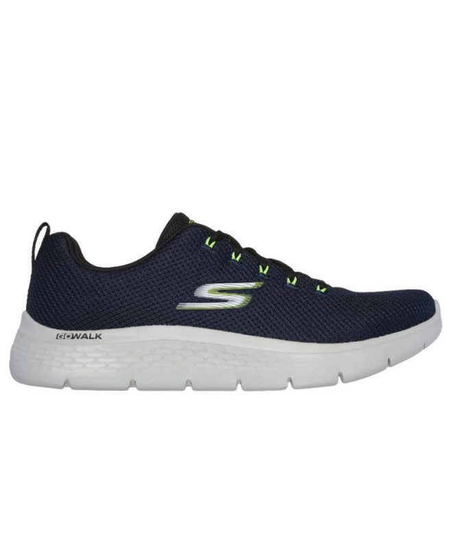 Chaussures Skechers Go Walk Flex Bleu Marine et Citron Texti Homme