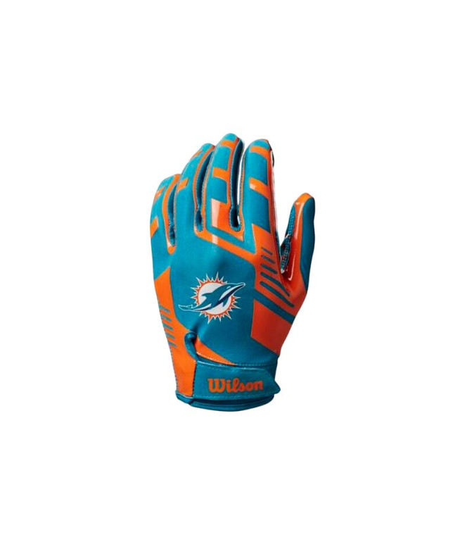 Guantes de Fútbol Americano Wilson Ad Nfl Stretch Fit Mi Verde Naranja