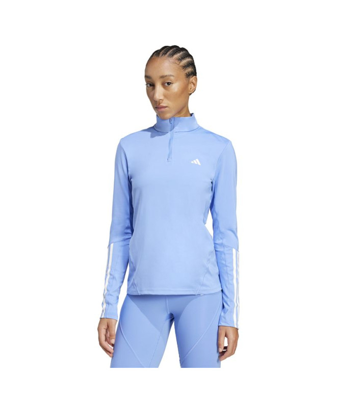 Sweat de Fitness adidas Hyglm 1/4Zip Femme Bleu