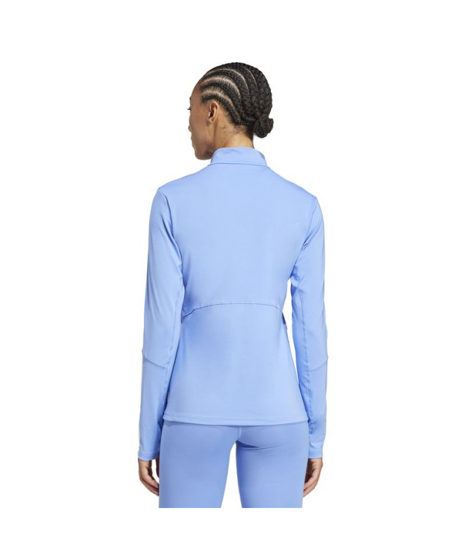 Sweat de Fitness adidas Hyglm 1/4Zip Femme Bleu
