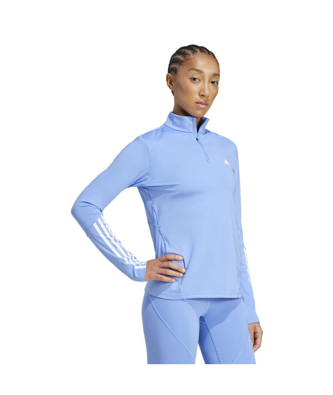Moletom de Fitness adidas Hyglm 1/4Zip Mulher Azul
