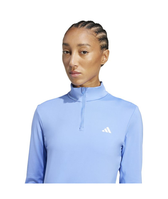 Sweat de Fitness adidas Hyglm 1/4Zip Femme Bleu