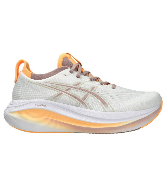 Sapatilhas de running ASICS Gel-Nimbus 27 Mulher Branco/Laranja