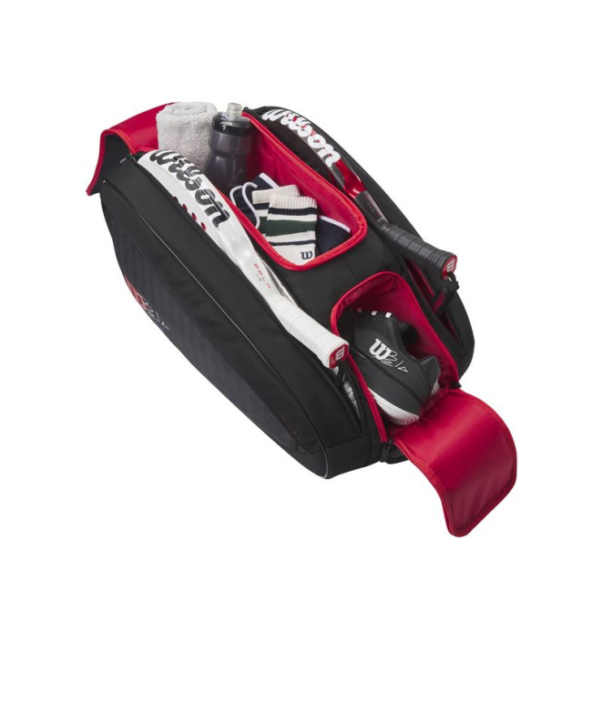 Saco de raquetes Wilson Bela V3 Preto/Vermelho