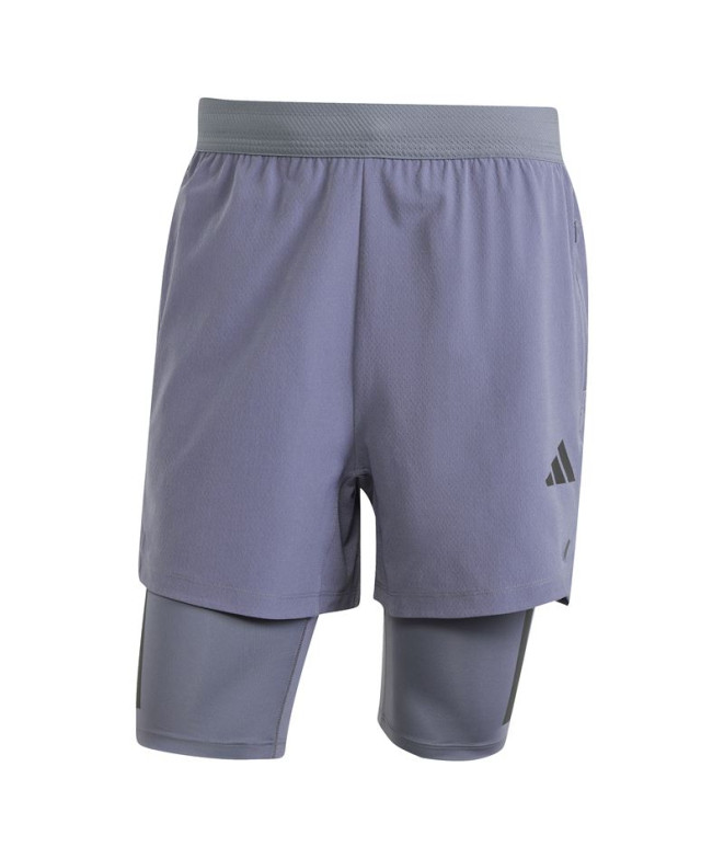 Pantalones de Fitness adidas Power 2In1 Sho Hombre Gris/Negro