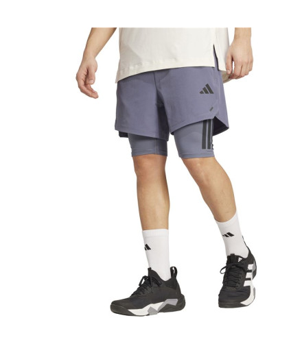 Pantalons de Fitness adidas Power 2In1 Sho Homme Gris/Noir 2