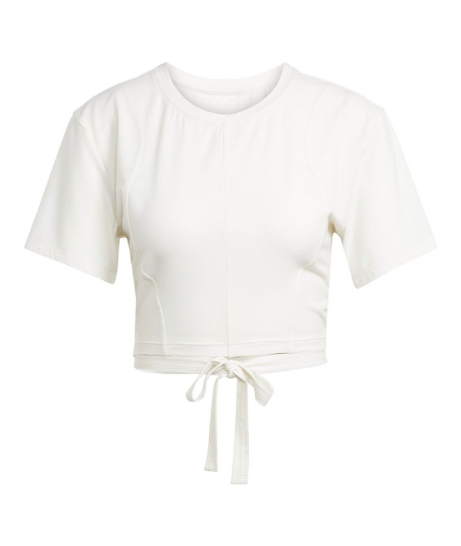 Camiseta de Fitness adidas Yoga Mulher Branco