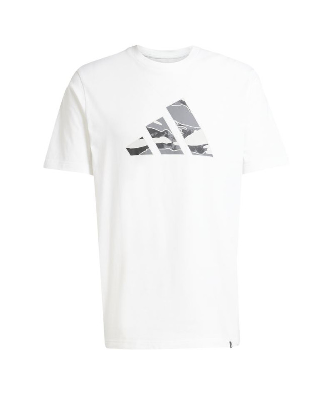 Camiseta adidas Camo Logo Homem Branco