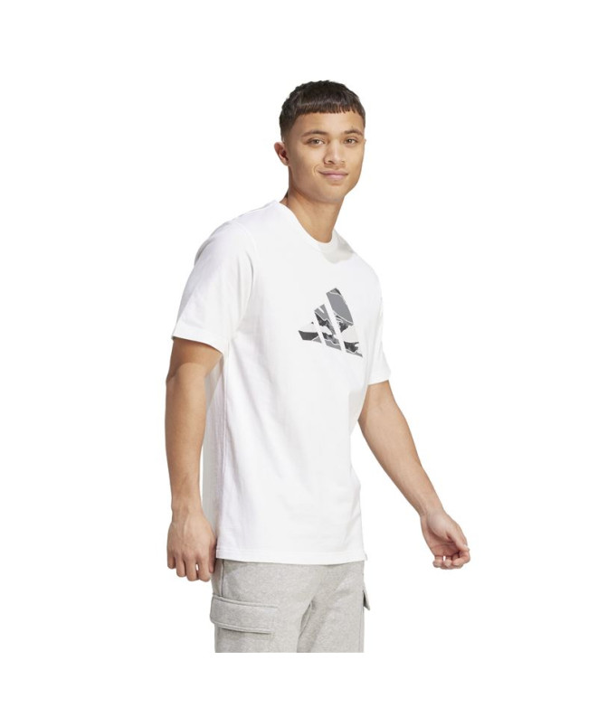 Camiseta adidas Camo Logo Hombre Blanco