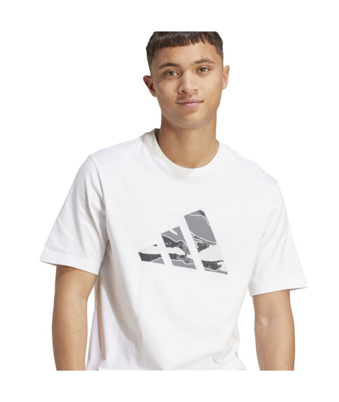Camiseta adidas Camo Logo Homem Branco