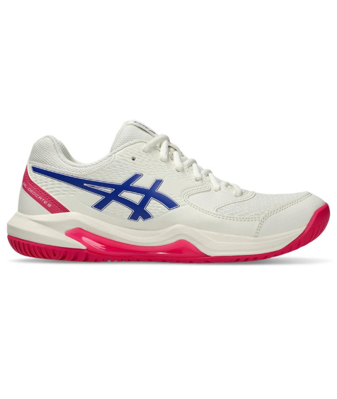 Sapatilhas de Tênis ASICS Gel-Dedicate 8 Mulher Bege/Azul Cobalto