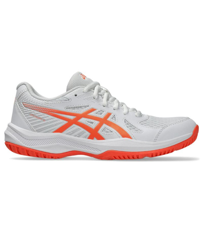 Chaussures de Handball ASICS Upcourt 6 Femme Blanc/Corail
