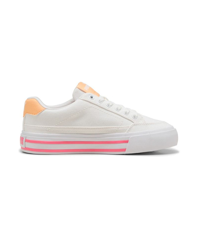 Sapatilhas Puma Court Classic Vulc F Infantil Branco/Rosa
