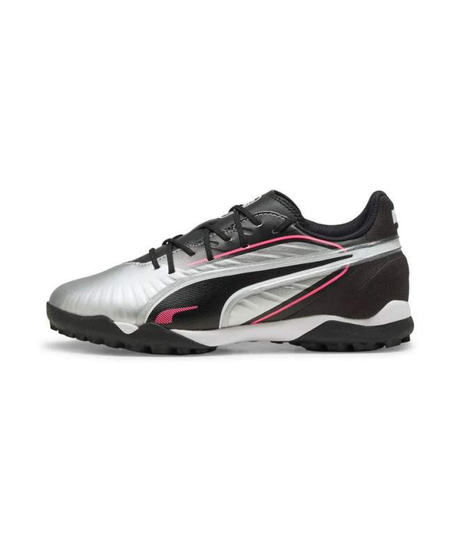 Botas De Fútbol Puma King Match Tt+Mid , Silver, Niño