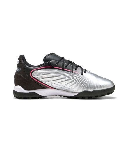 Bottes de Football Puma King Match Tt+Mid, Argent, Enfant 2