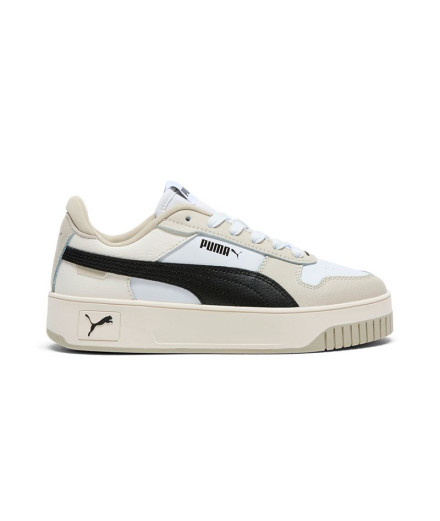 Sapatilhas Puma Carina Street, Branco Preto, Menina Atmósfera Sport
