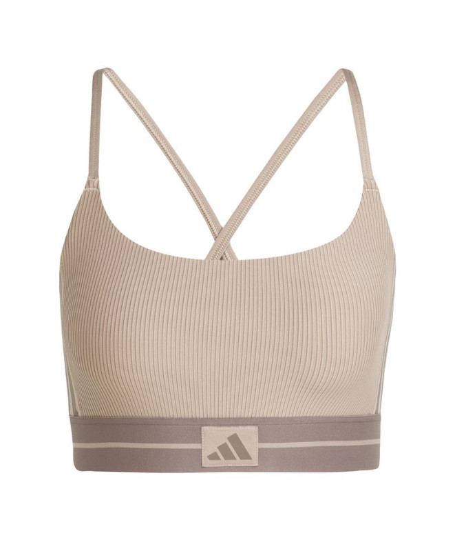 Sujetador Deportivo de Fitness adidas Hyg Rib Bralett Mujer Marrón