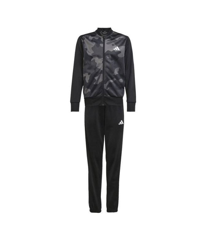Fato de treino adidas Camo Ts 3 Bandas Infantil Preto/Branco