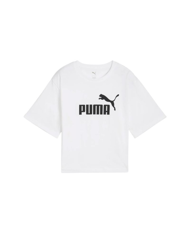 Camiseta Puma Essentials Cropped No. 1 Lo, White, Mujer