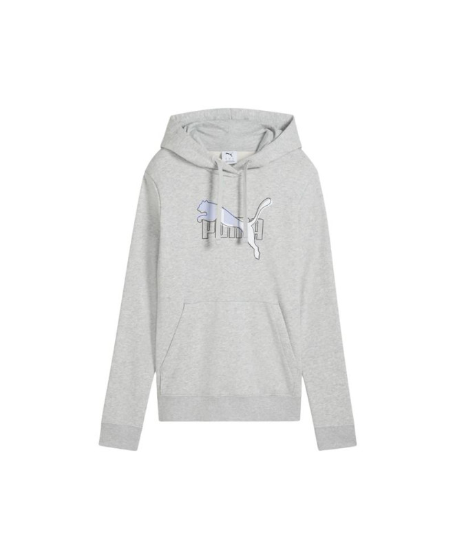 Sudadera Puma Essentials Logo LabLight Gray Heat Mujer