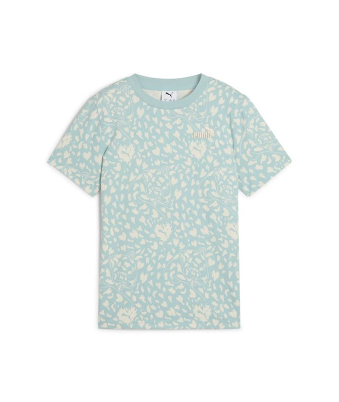 T-shirt Puma Flaming Love Aop, Modern Mint, Fille