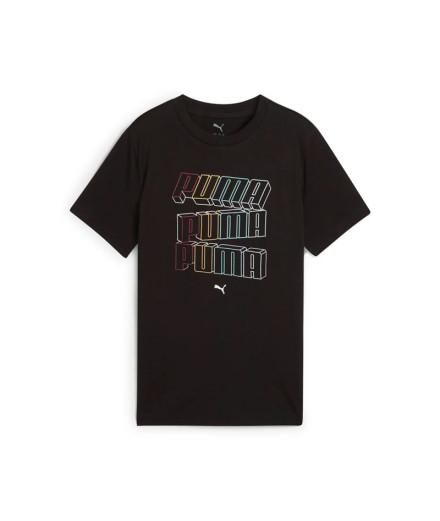 Camiseta Puma Essentials Logo Lab Hog Black Infantil