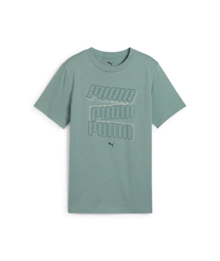 Camiseta Puma Essentials Logo Lab Hoggreen Moon Infantil