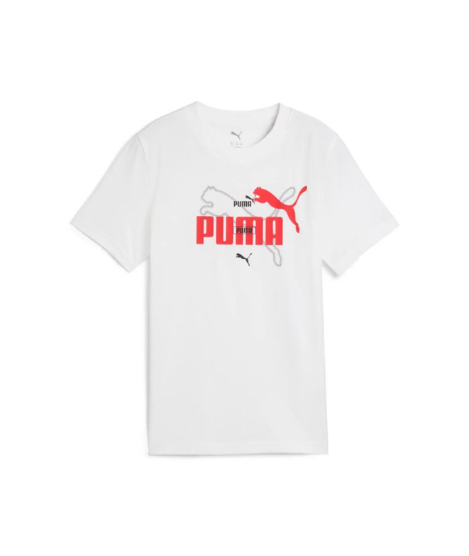 Camiseta Puma Essentials Logo Lab Verão, Branco Infantil