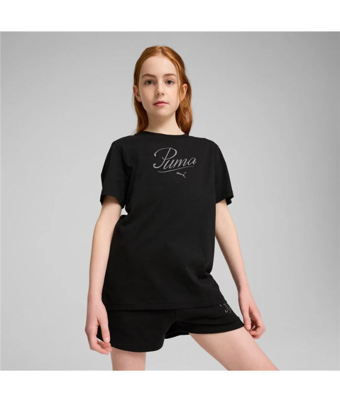 T-shirt Puma Essentials Script G, Noir, Fille