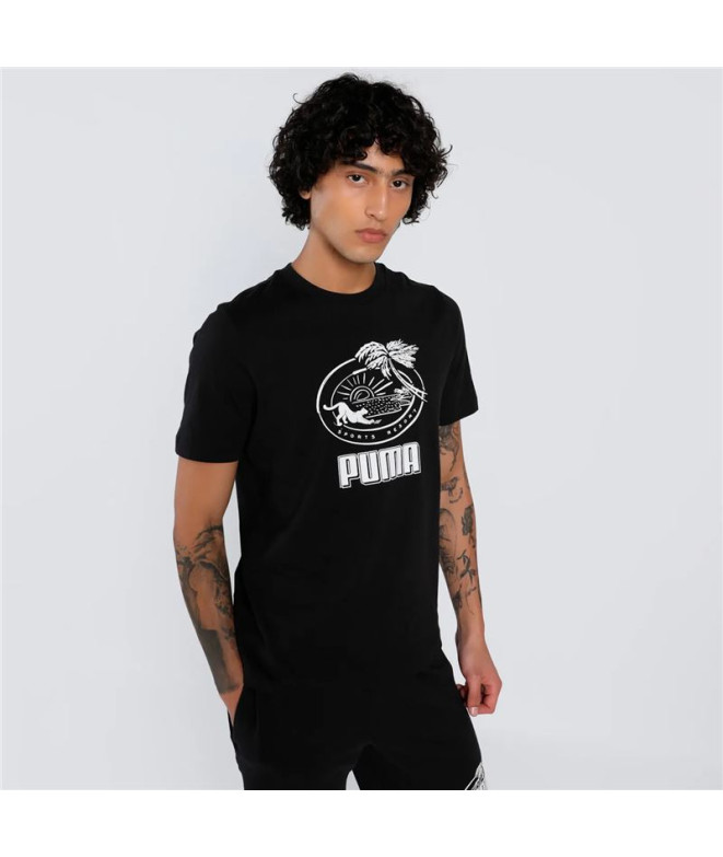 Camiseta Puma Palm Resort Graphic, Negro Hombre