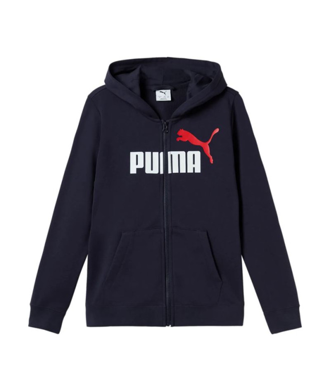 Sweat Puma Essentials Big Logo Fz Hood, Nouveau Marine Enfant