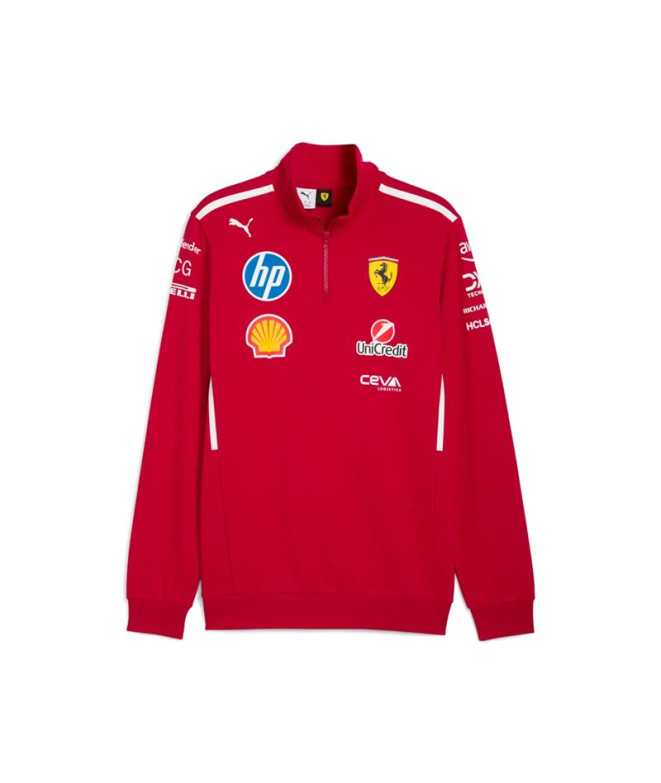 Sudadera Puma Sf Team1/2 Zip Dark Cherry, Hombre