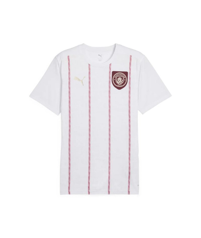 Moletom de Futebol Puma Manchester City Prematch Ss Jer, Branco Dar, Homem