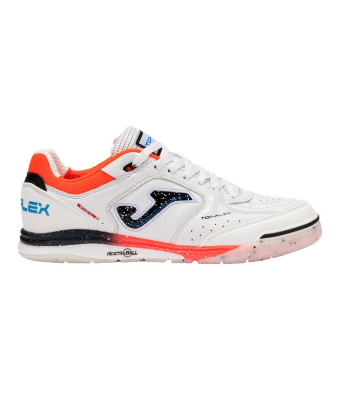 Zapatillas de fútbol sala Joma Top Flex Rebound 2532 Blanco Coral Flúor Indoor Hombre