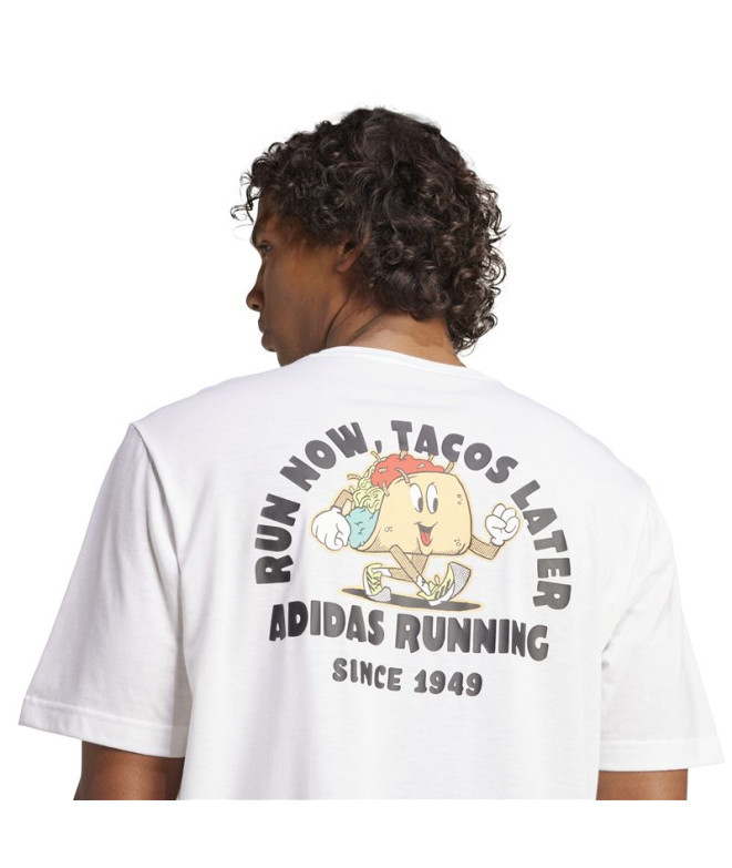 Camiseta de Running adidas Taco Homem Branco