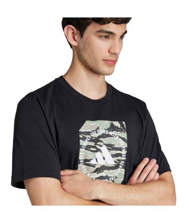 Camiseta adidas Camo Box Homem Preto