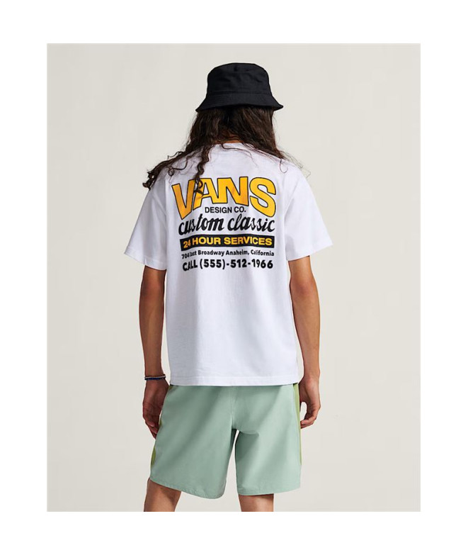 T-shirt Vans Shop Front Ss Homme Blanc/Soleil...