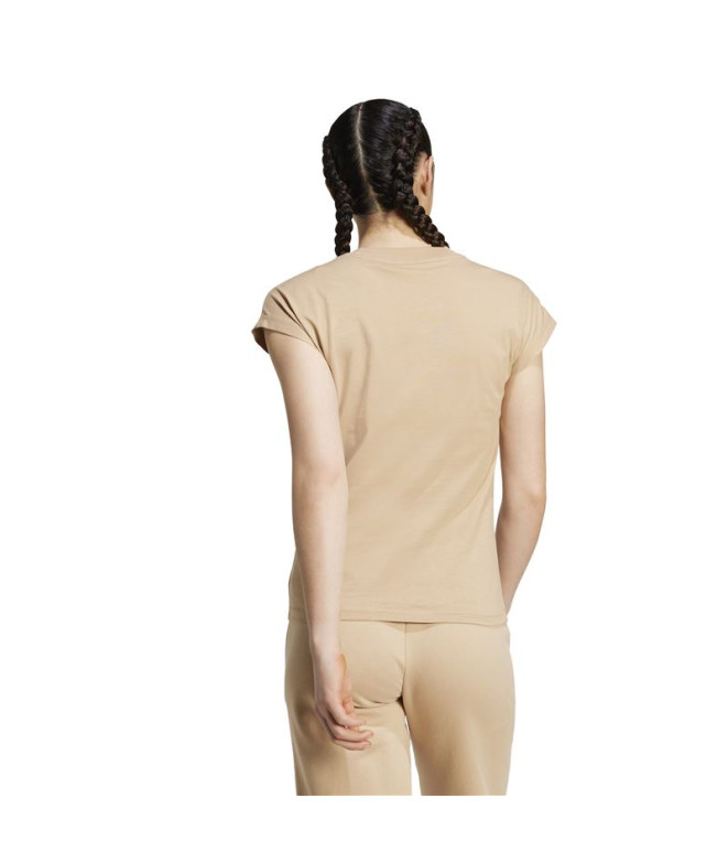 T-shirt adidas Linear Sj Femme Beige/ Blanc