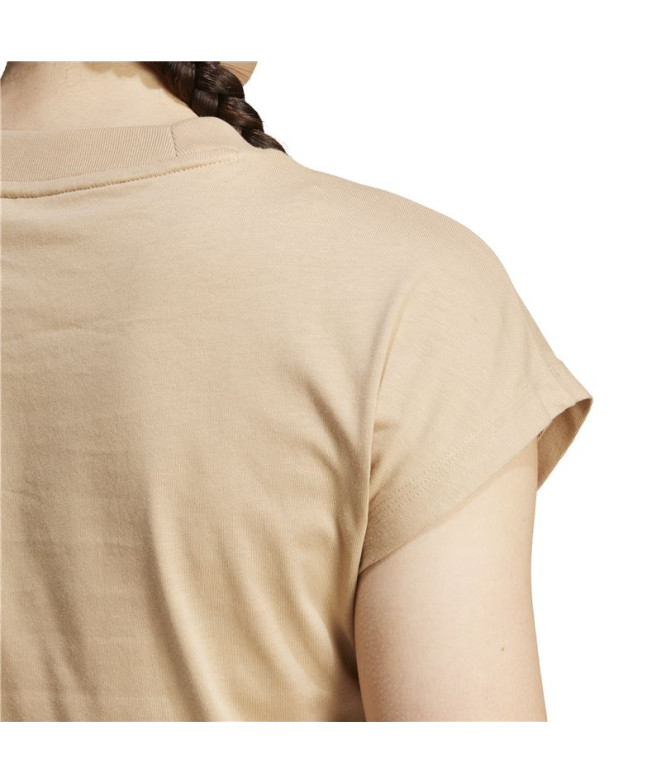 T-shirt adidas Linear Sj Femme Beige/ Blanc