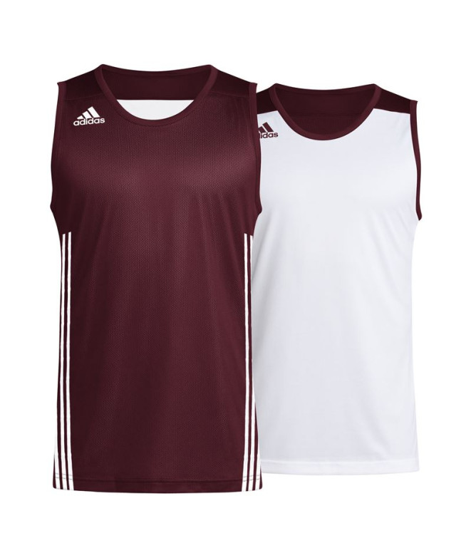 T-shirt de Basket-ball adidas 3G Speed Reversible Jrs Homme Granate/Blanco
