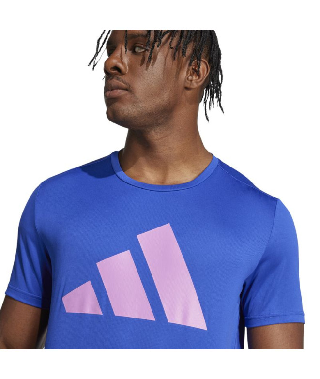 Camiseta de Running adidas Run It Hombre Azul