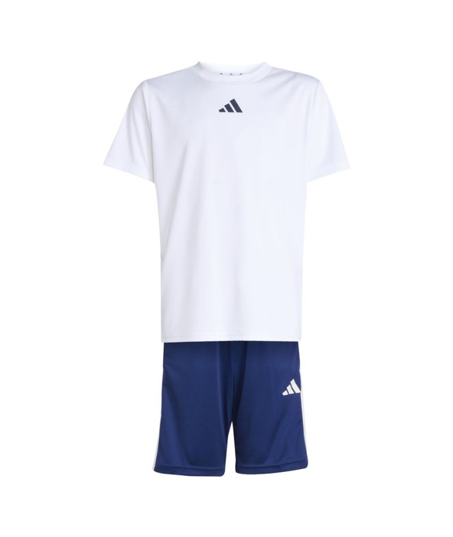 Ensemble de Fitness adidas Tr-Es 3 Bandas Set Enfant Blanc/Bleu