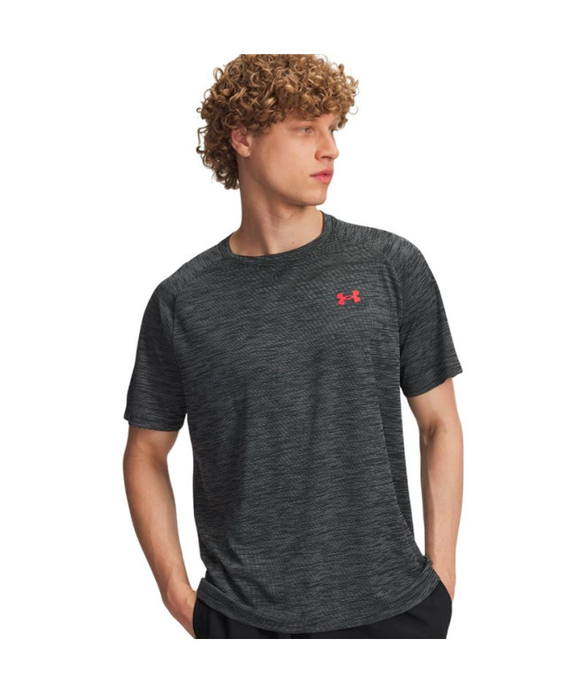 Camiseta de Fitness Under Armour Tech Textured Ss Hombre Negro
