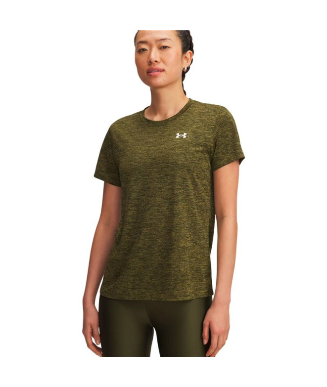 Camiseta de Fitness Under Armour Tech Ssc- Twist Mulher Verde