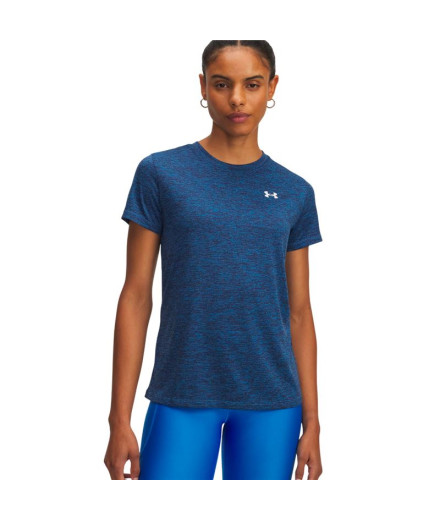 Camiseta de Fitness Under Armour Tech Ssc- Twist Mulher Azul