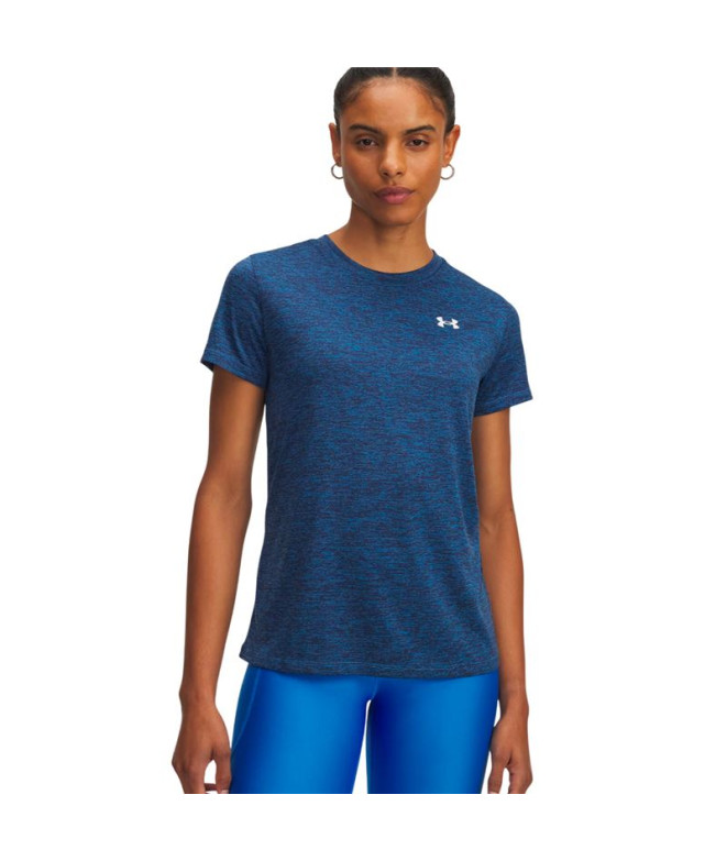 Camiseta de Fitness Under Armour Tech Ssc- Twist Mulher Azul