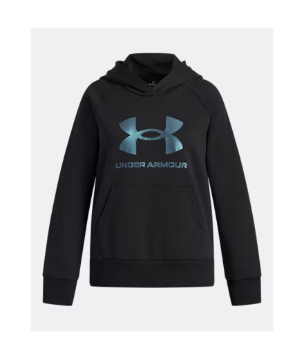 Sweat Under Armour Rival Flc Shimmer Hdy Fille Noir