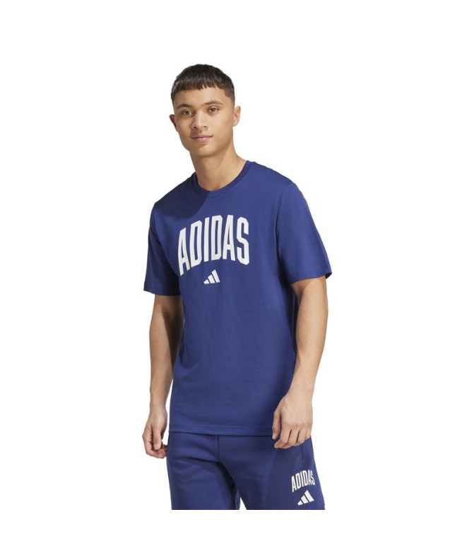 Camiseta adidas Collegiate Homem Azul Escuro